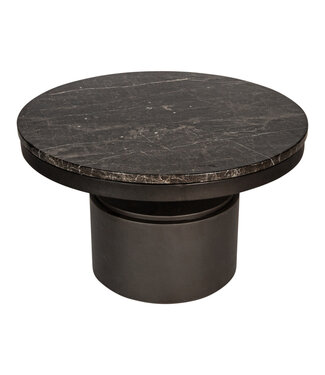 Bregt coffeetable low brown marble dark brown base