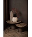 Bregt coffeetable high brown marble darkbrown base