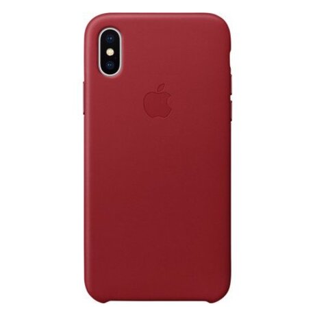 Apple iPhone X Leather Back Cover Rood