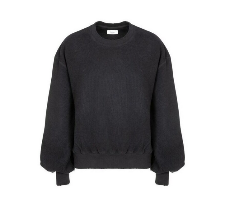 black ribbed sweatshirt