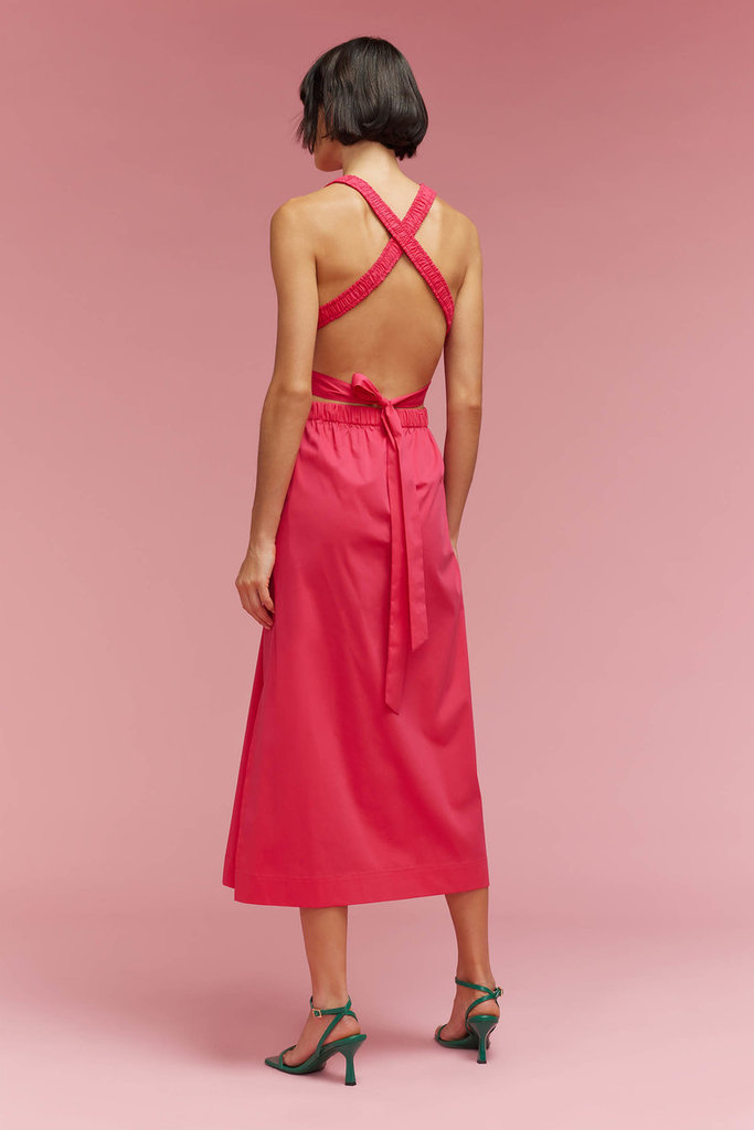 semi couture Poplin Dress with Slit