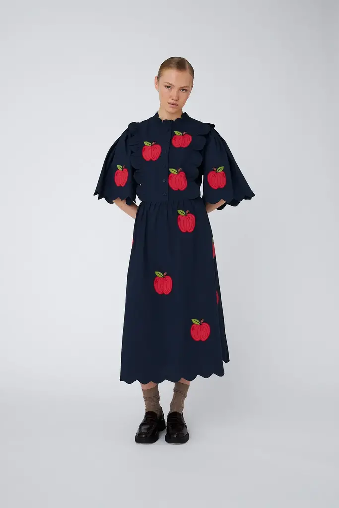 Stella Nova Embroidered Cotton Midi Dress