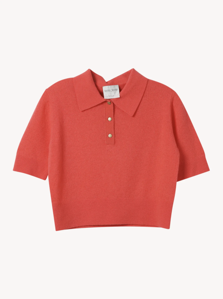 Brushed cashmere wool slim fit polo shirt new