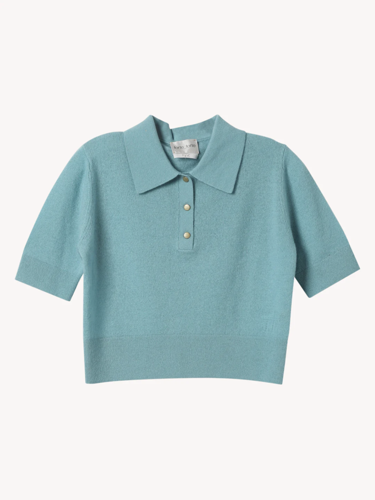 Brushed cashmere wool slim fit polo shirt new