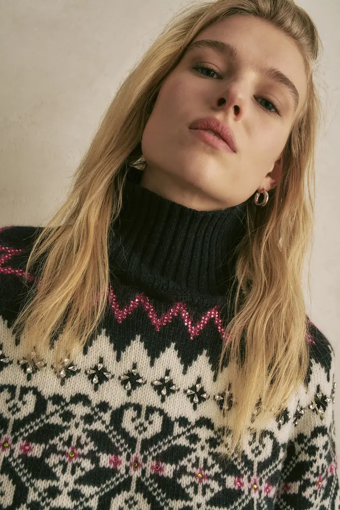 semi couture Ski sweater fuxia