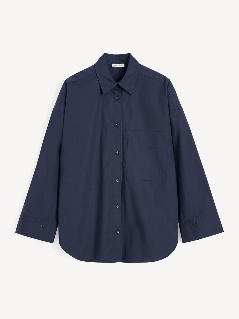 Malene Birger Crispy cotton shirt navy