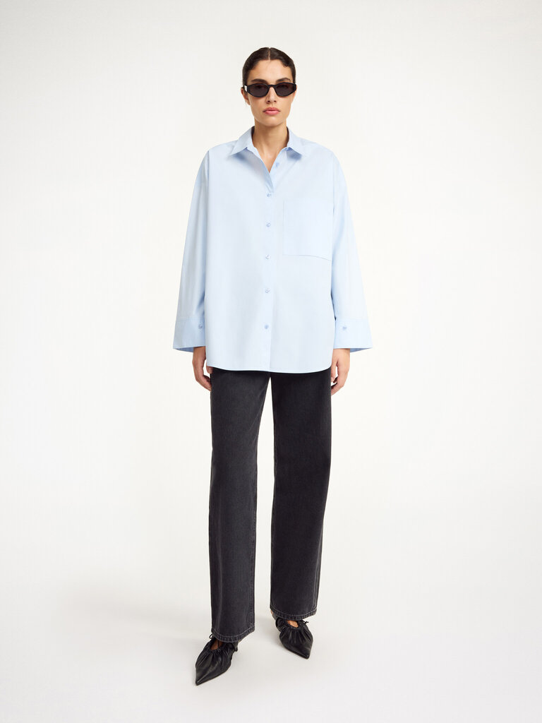 Malene Birger Crispy cotton shirt light blue