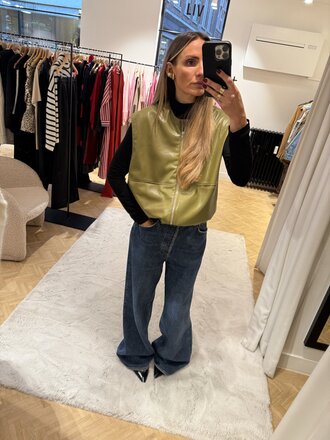 Studio Clique Faux leather sleeveless jacket