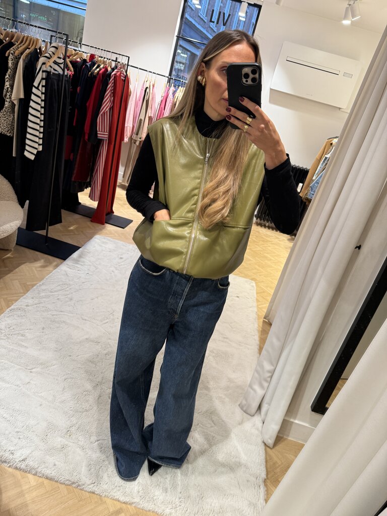 Studio Clique Faux leather sleeveless jacket