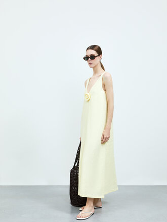 Rhune Aurelia Dress Linen Yellow