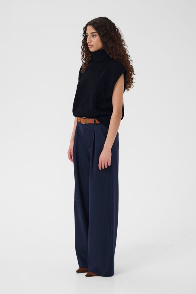 Navy sleeveless turtleneck