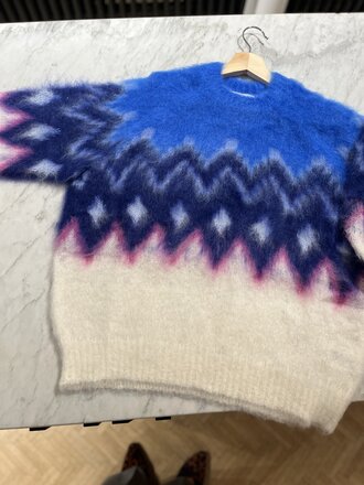 Jacquard knit cobalt fuxia
