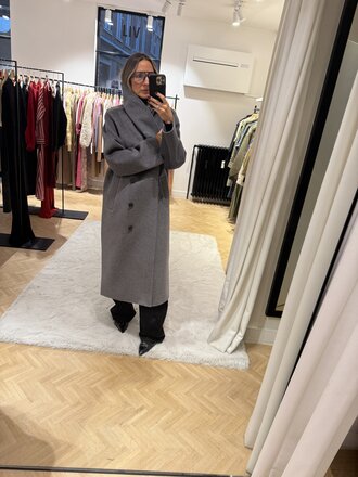 Rohe Grey  double-faced scarf coat