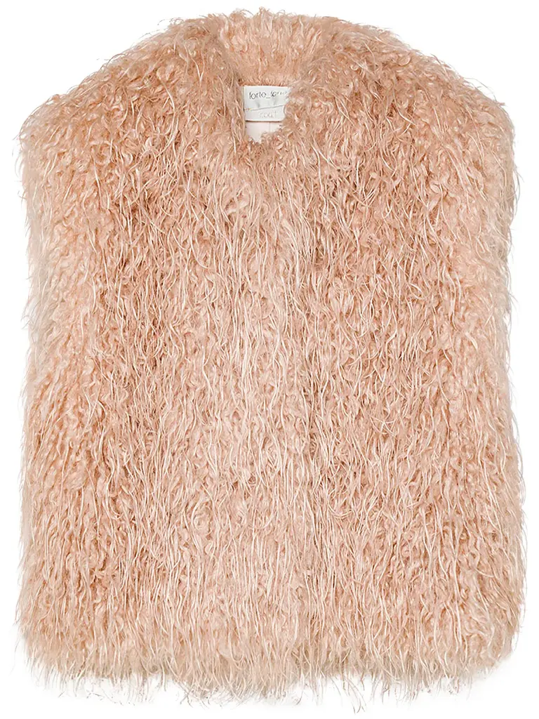 Nude furry waistcoat