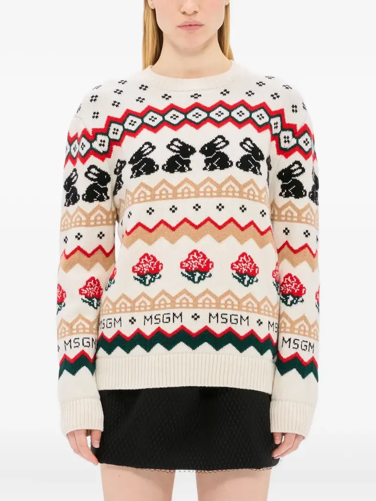 MSGM Bunny Christmas sweater