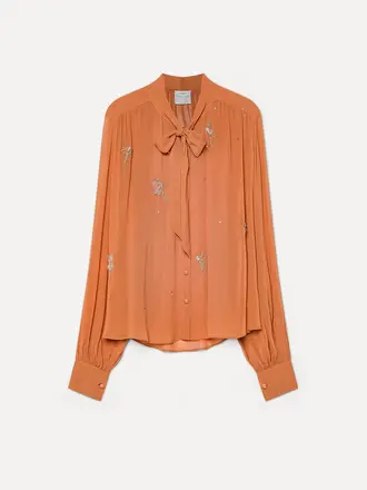 Rust embellished blouse