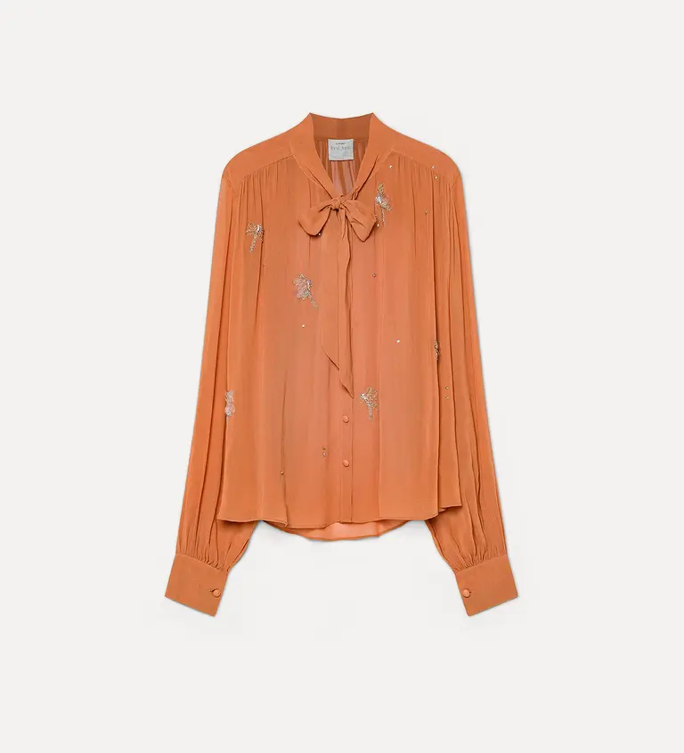 Rust embellished blouse