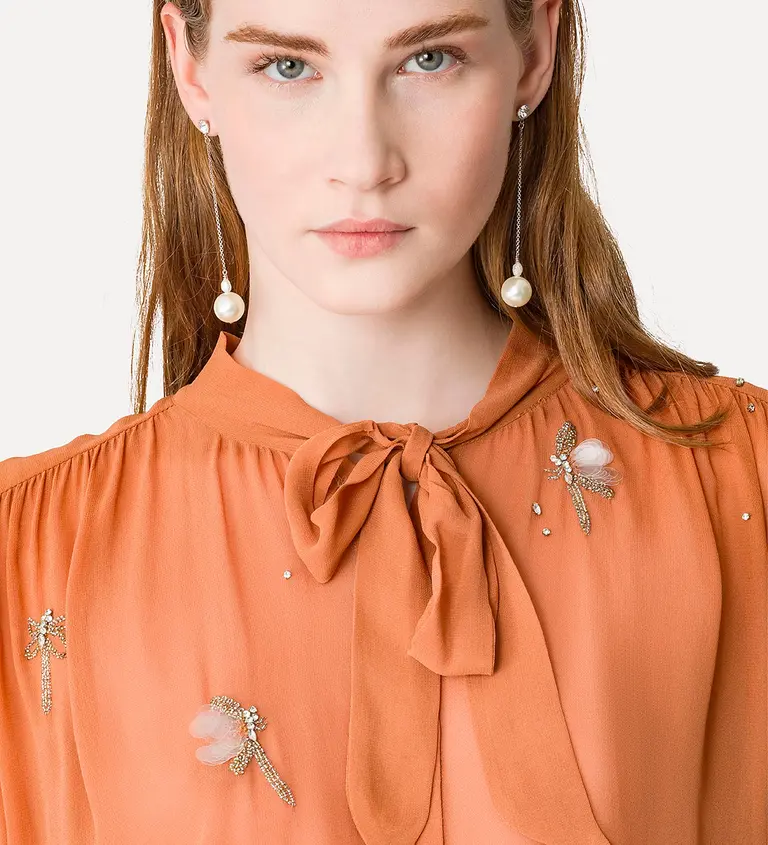 Rust embellished blouse