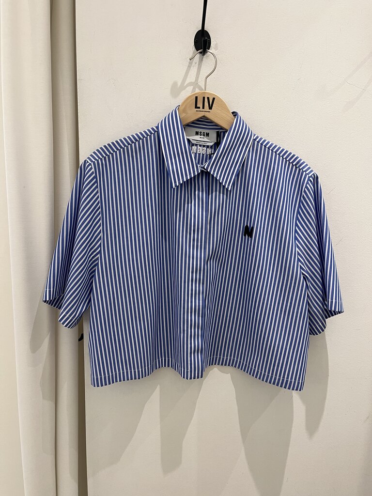 MSGM Cropped shirt blue