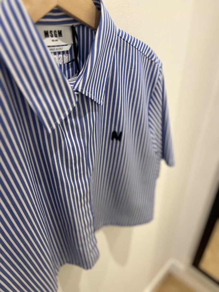 MSGM Cropped shirt blue