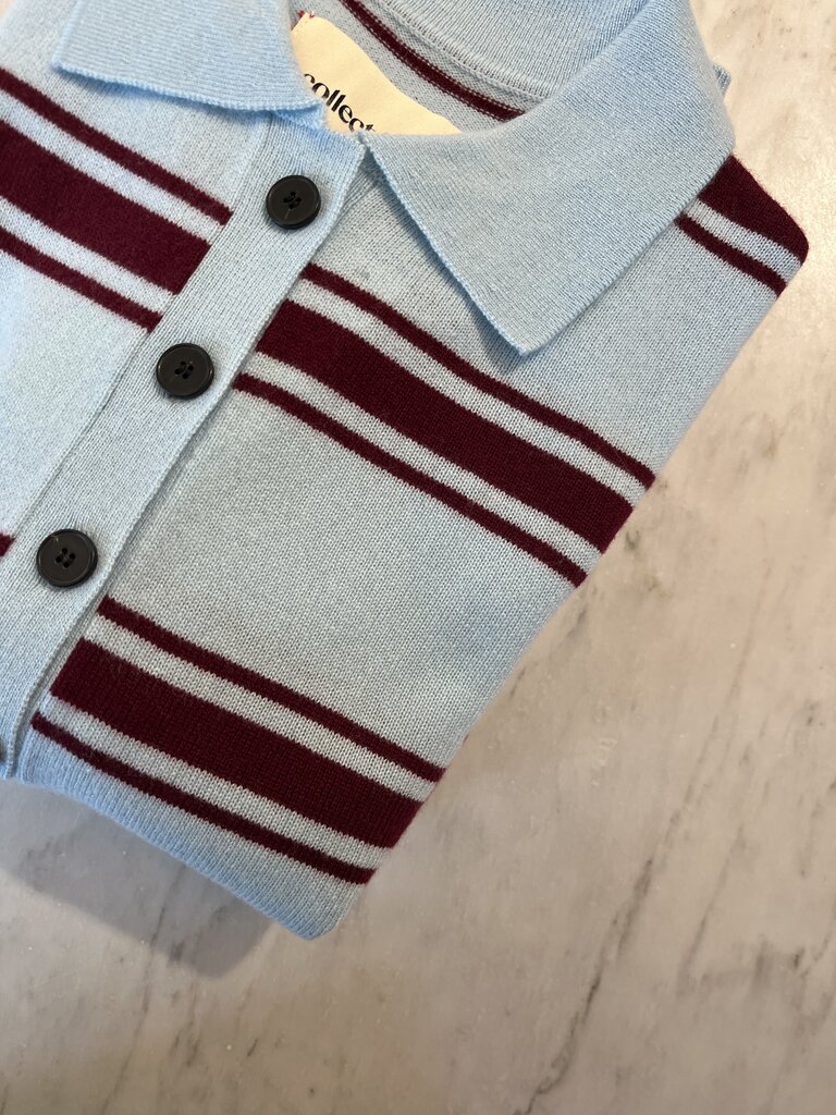 Collectors Club Striped polo cardigan