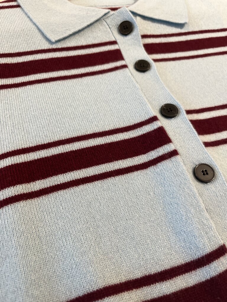 Collectors Club Striped polo cardigan