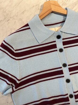 Collectors Club Striped polo cardigan