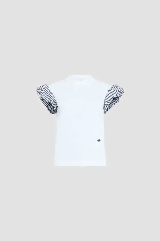 Patou  T-shirt with striped sleeves