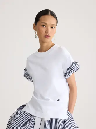 Patou T-shirt with striped sleeves