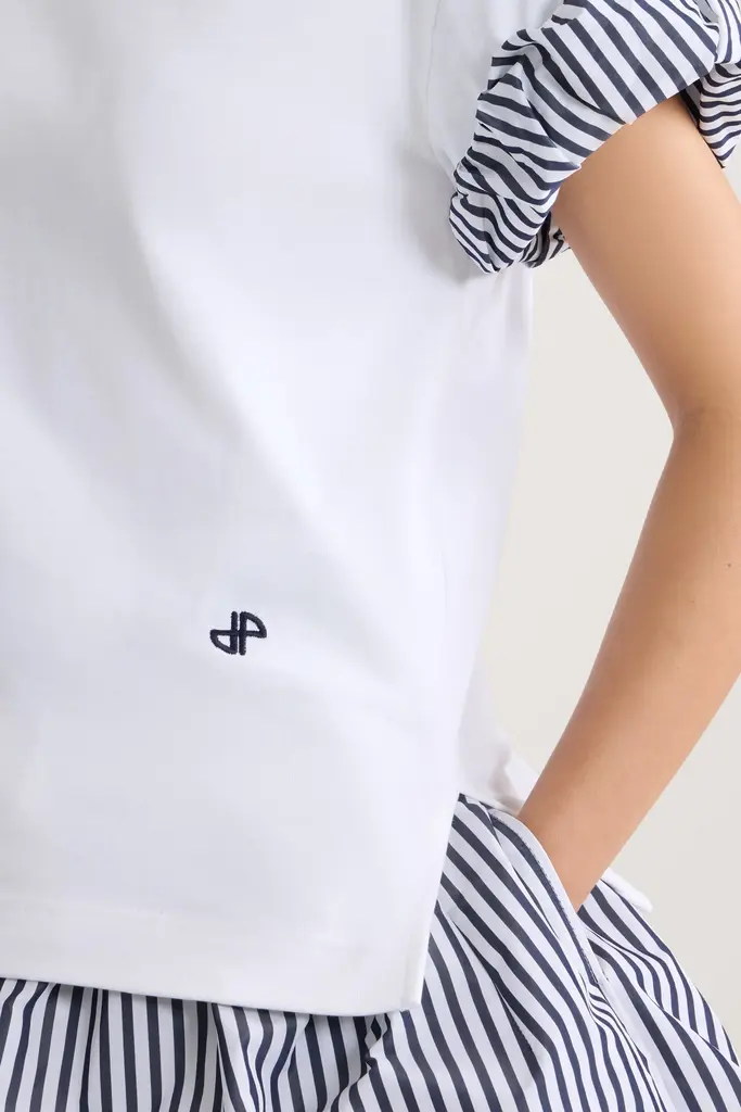 Patou  T-shirt with striped sleeves