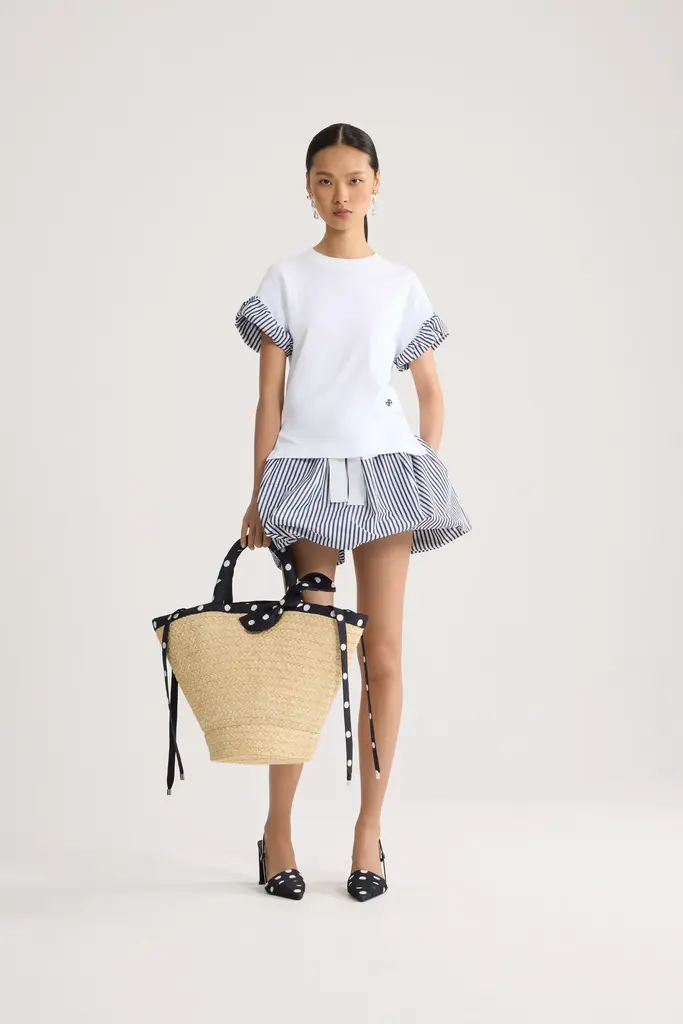 Patou  T-shirt with striped sleeves