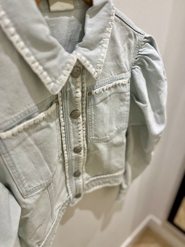 FARM Rio Denim crochet jacket