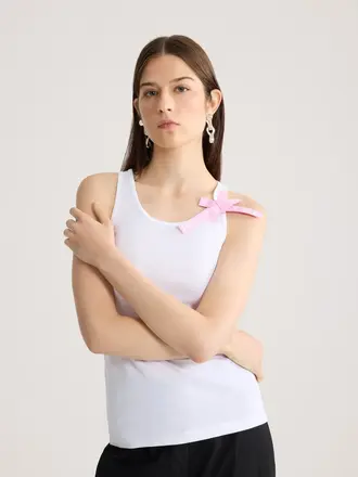 Patou Pink bow tanktop