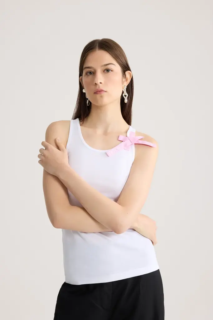 Patou Pink bow tanktop