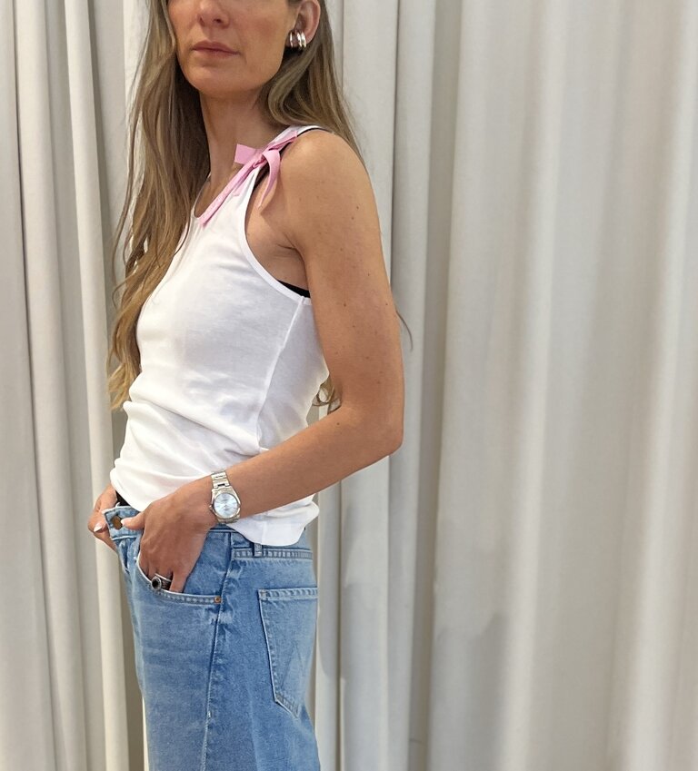 Patou Pink bow tanktop