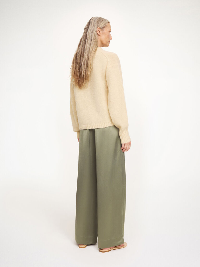 by malene birger Kaki satin trousers