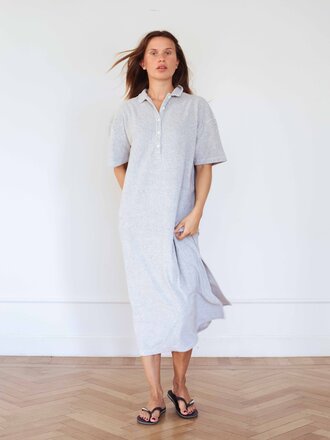 Raff Terry polo dress grey