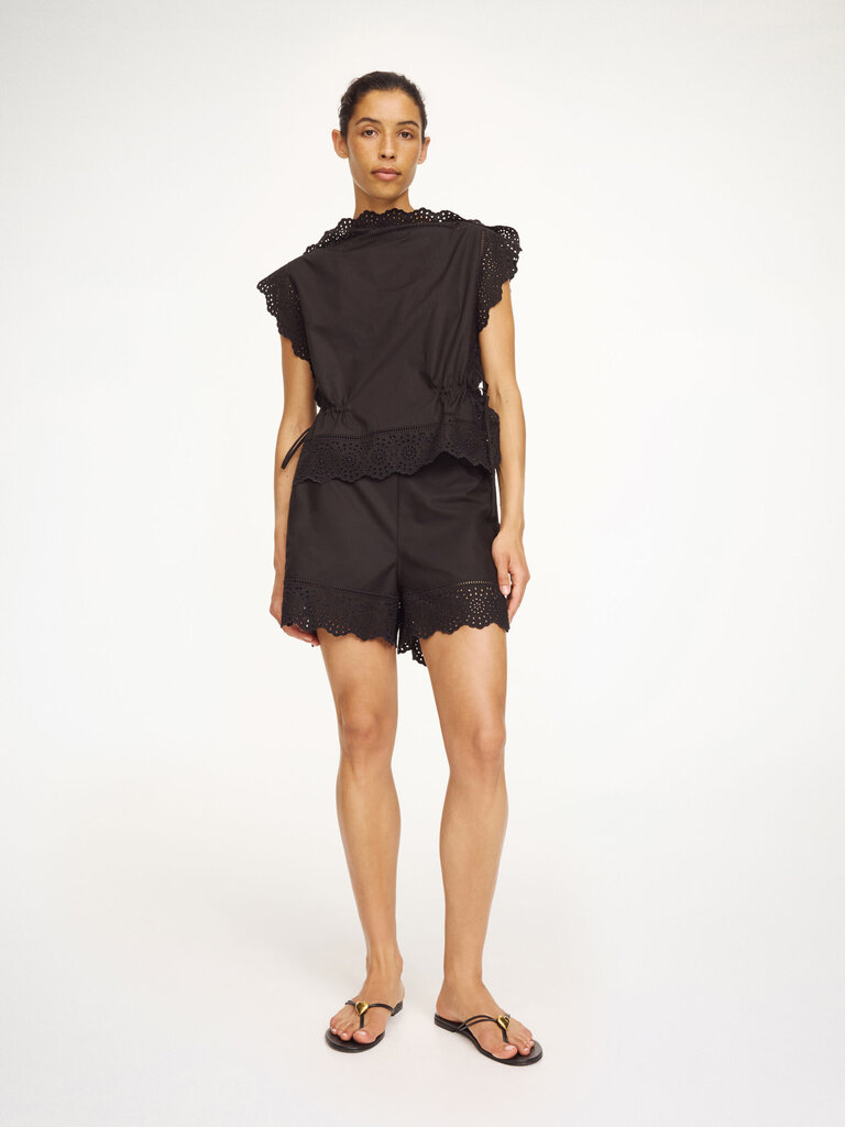 by malene birger Black broderie top