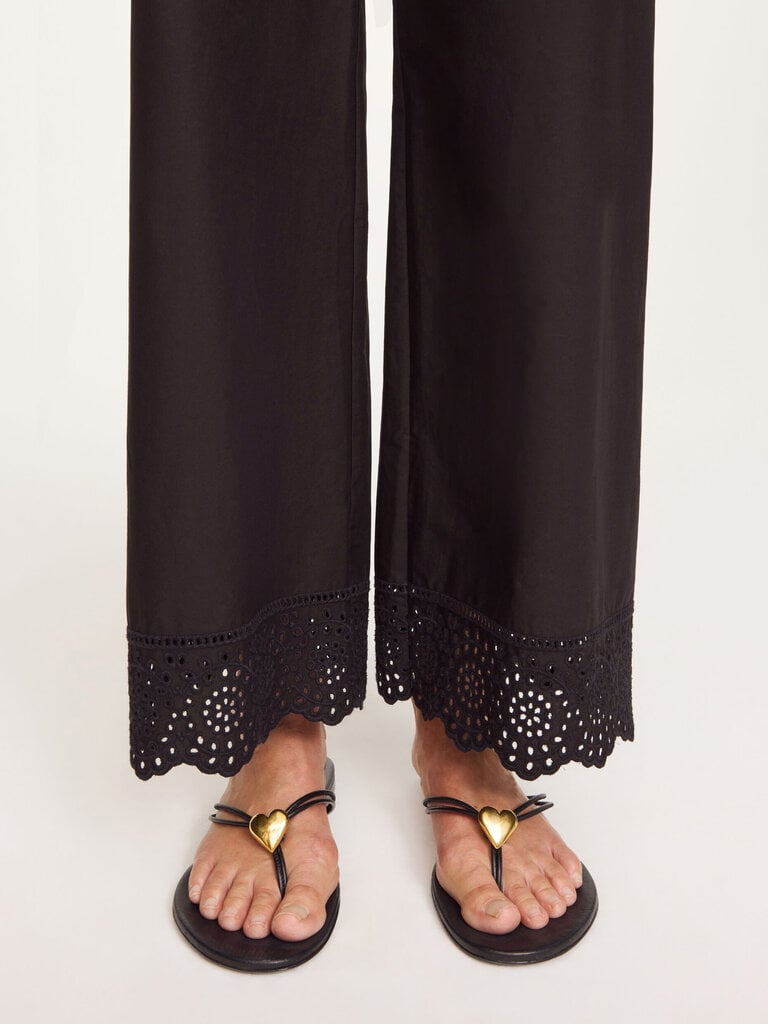 by malene birger Black broderie trousers