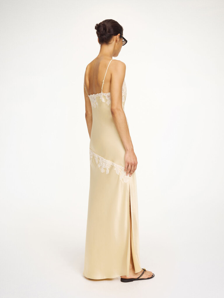 by malene birger Beige silky lace dress