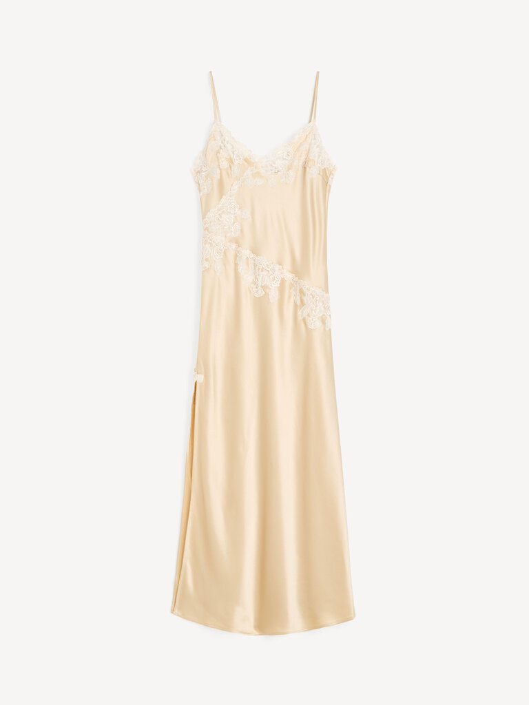 by malene birger Beige silky lace dress