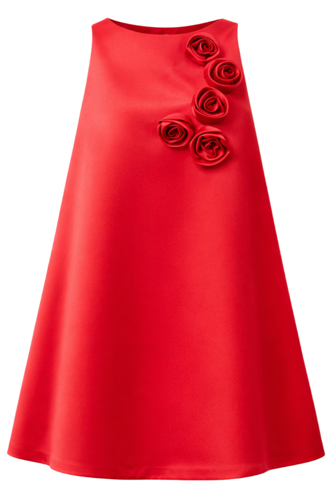 Rhune Barbara dress flower red duchesse