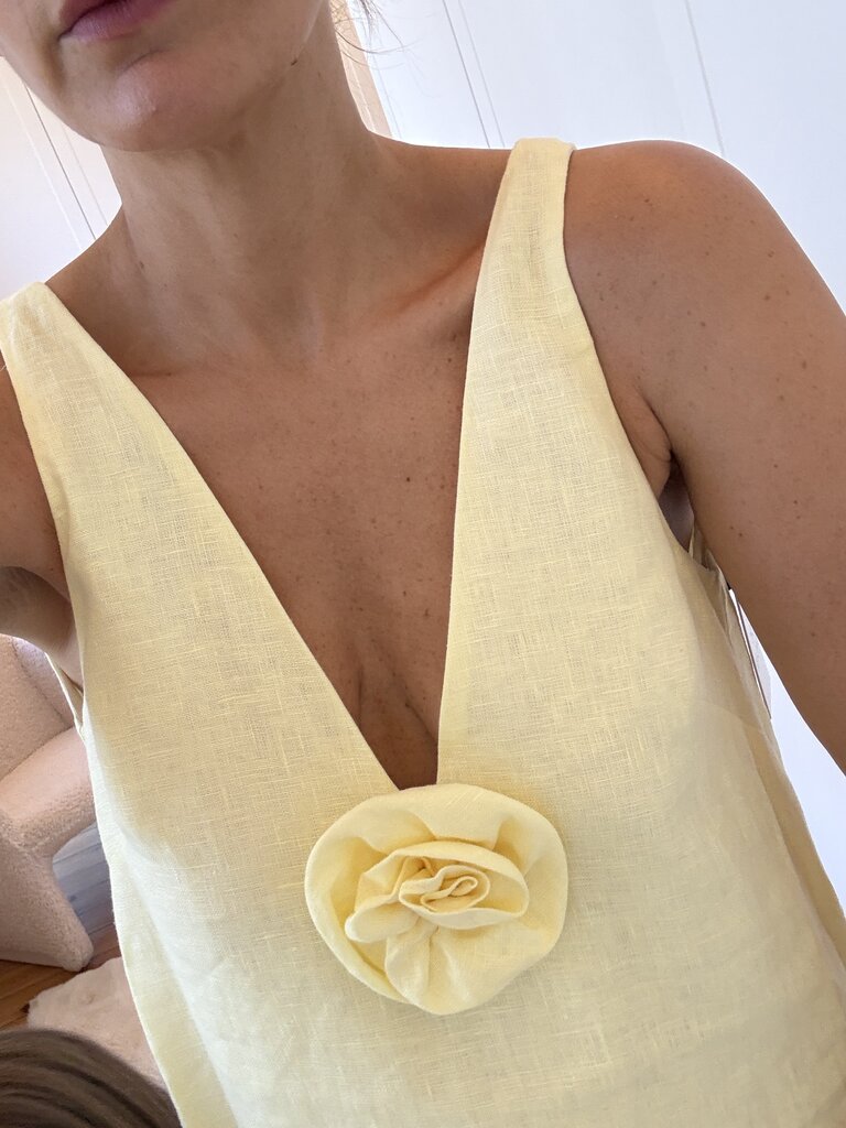 Rhune Aurelia Dress Linen Yellow