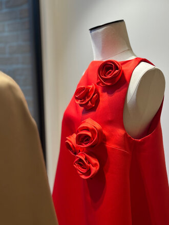 Rhune Barbara dress flower red duchesse