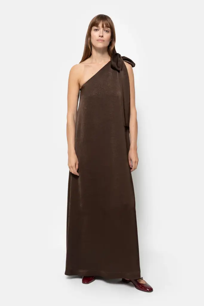 Oneshoulder dress brown