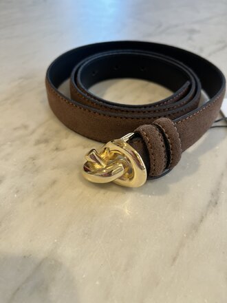Knot belt brown suede
