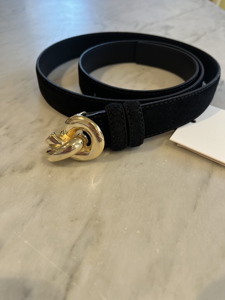 Knot belt black suede