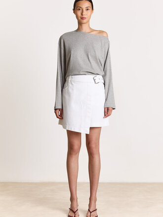 Studio Clique White denim wrap skirt