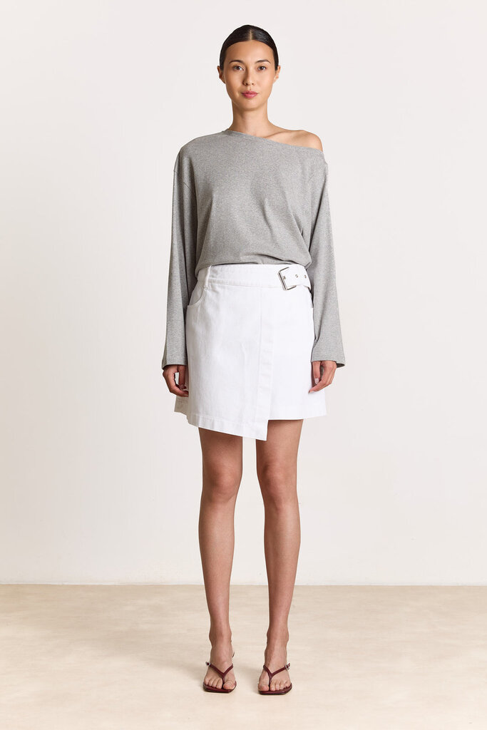 Studio Clique White denim wrap skirt
