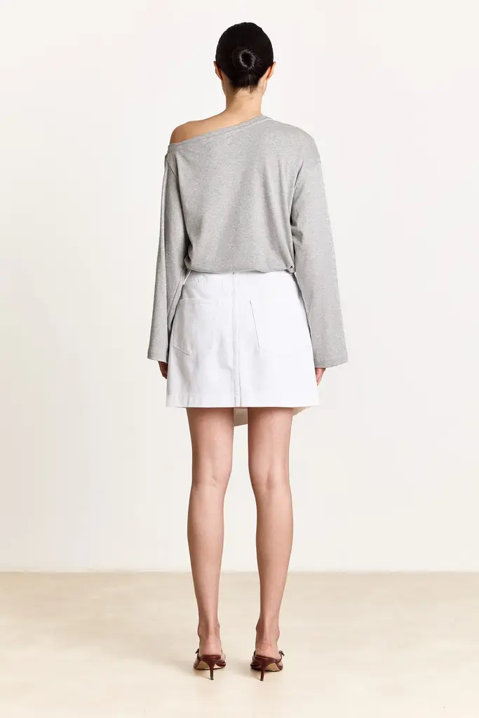 Studio Clique White denim wrap skirt